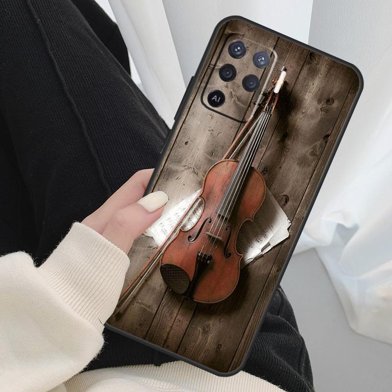 Элегантный футляр для нот со смычком для скрипки для Oppo A18 A38 A58 A78 A98 A80 A60 A40 A96 A76 A16 A94 A74 A54 A15 A17 A57 A77 A5 Pro
