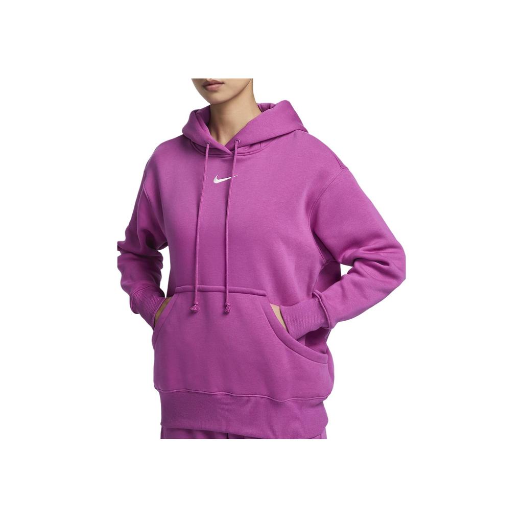 Nike Флисовая спортивная теплая толстовка с капюшоном Женские топы Фиолетовый DQ5861518