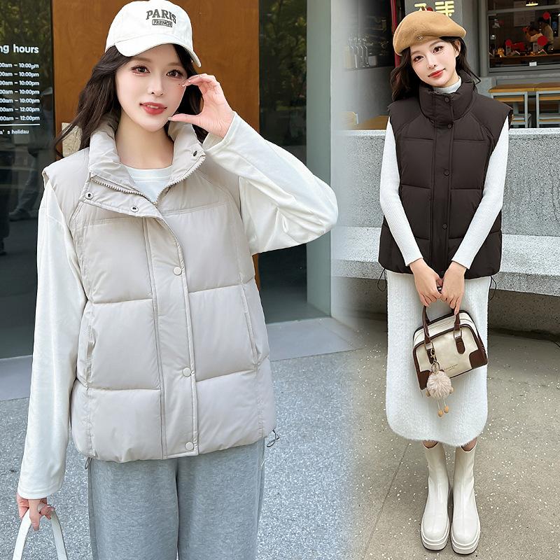 cotton clothes vest women's autumn and winter warm vest top women's fashion loose sleeveless casual style vest short tide