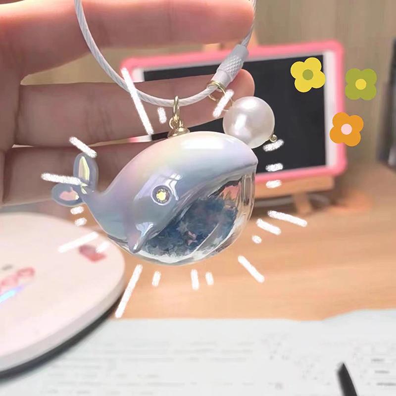 1 шт., детский подарок на день рождения для девочек, мультяшный цветной лазерный брелок в виде кита для женщин, сумка, подвеска, ПВХ, морское животное, автомобильный брелок