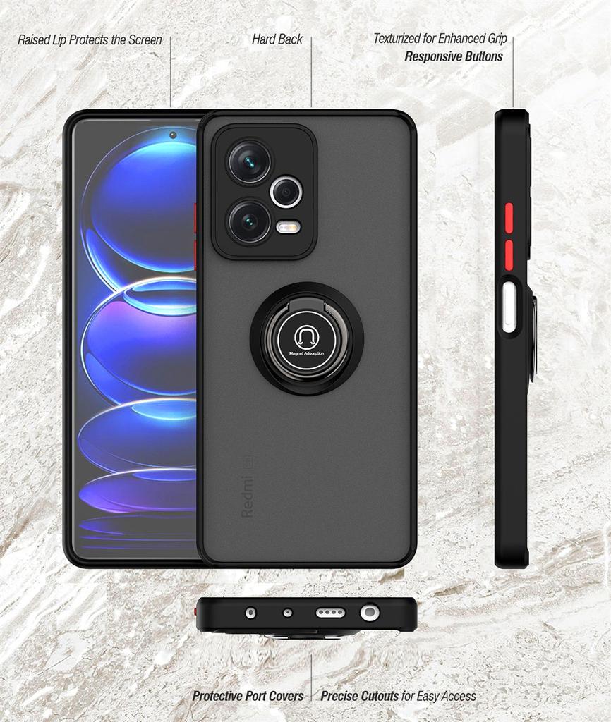Магнитный чехол для Redmi 10 10C 12 13 Защитный задний чехол с держателем-кольцом для Xiaomi Redmi Note 12 11 12s 10 9 8 Pro