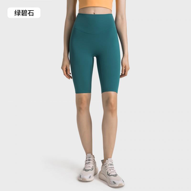 High-Waisted Seamless Yoga Shorts Women Breathable Stretchy 5-Point Leggings Running Fitness Workout Pants DK388
