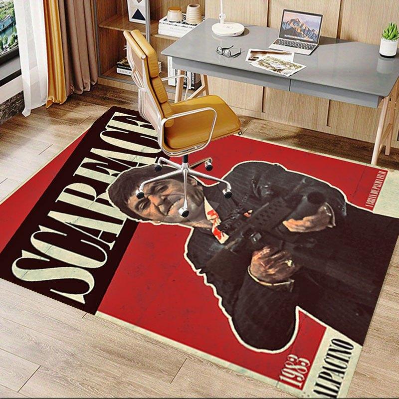 1pc Scarface Office Carpet Chair Mats Soft, Comfortable, All Season,Perfect for Home, Bedroom, or Office Decor, Perfect Gift for