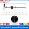 ZMFJH 0-190ohm Fuel Level Sensor 100~550MM 7 Color Backlight 52MM Fuel Level Gauge for Marine Boat Car Camper Oil Tank Meter