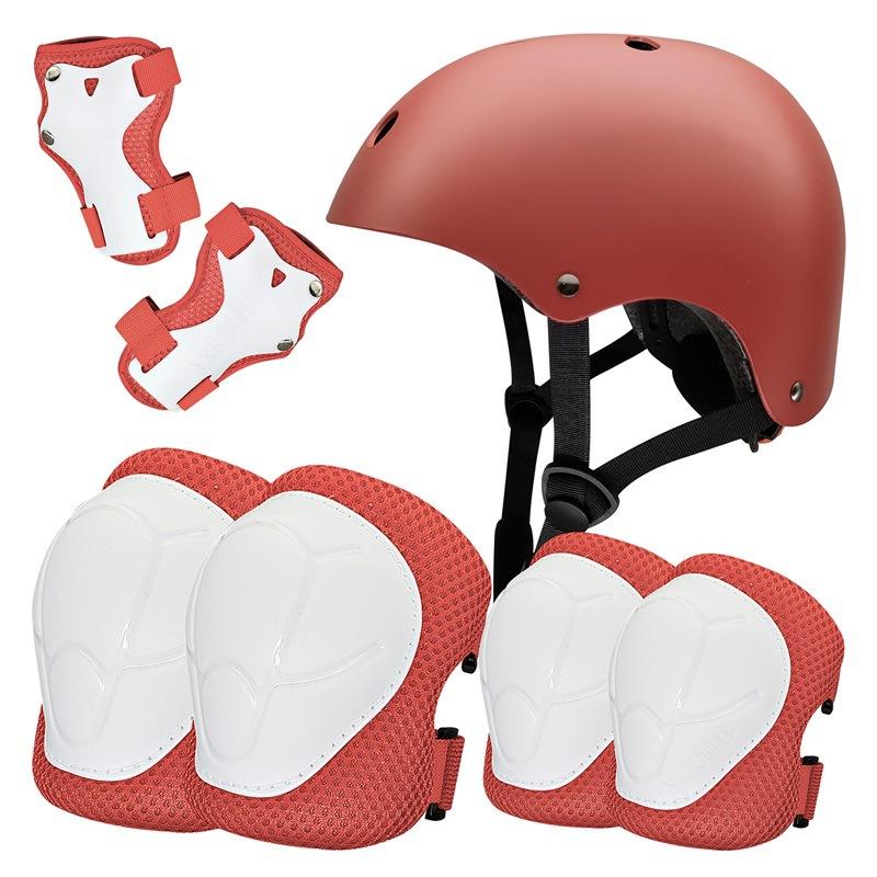 Детский шлем защитный костюм наколенники налокотники 2 3 4 5 6 7 8 9 10 11 12 лет Девочка мальчик Подходит для катания на роликах скейтборды защитное снаряжение комплект
