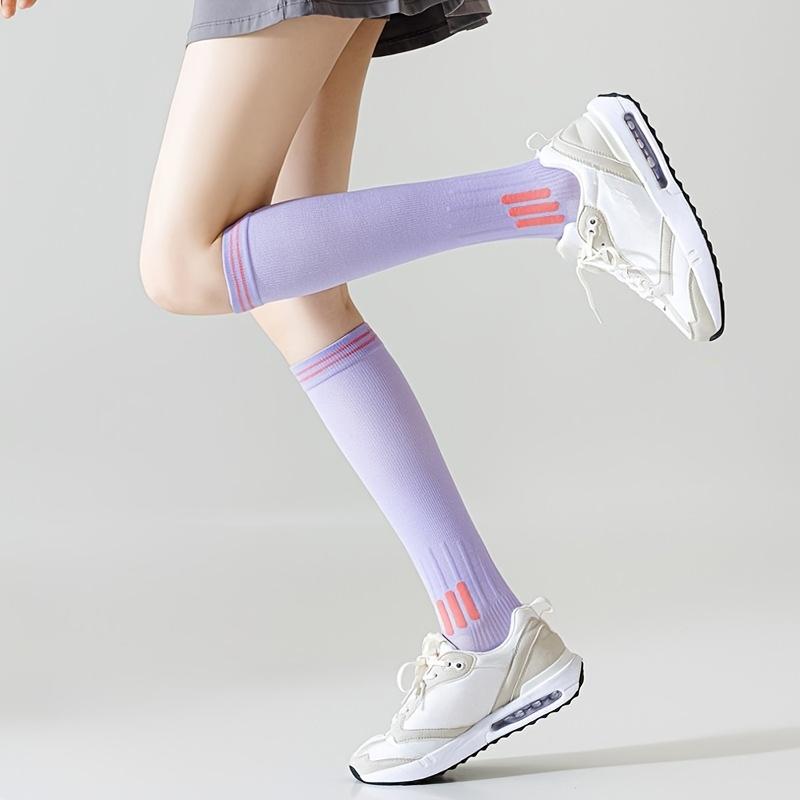 3Pairs Women'S Sports Socks, Compression Slimming Calf Socks, Summer Thin Professional Sports Running Jump Rope Fitness Yoga Compression Socks, Mid