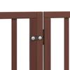 Foldable Dog Gate with Door 6 Panels Brown 300 cm Poplar Wood