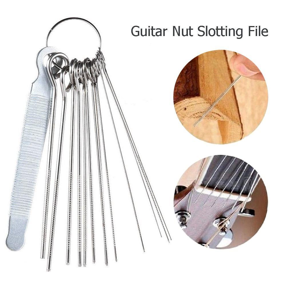 Аксессуары для ремонта гитары из нержавеющей стали, DIY слот для подачи гитарных гаек, долбежный напильник, стержни для струнной пилы