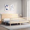 VidaXL Bed Frame with Headboard 200x200 Cm Solid Wood 3195046