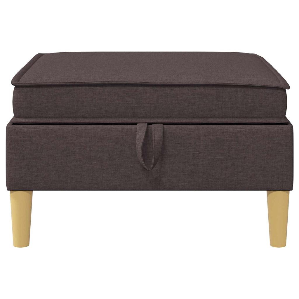 Storage Ottoman with Dark Brown Fabric
