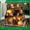 moin moin Dollhouse Miniature DIY Handmade Kit Set Instruction Beautiful Curved European Style Pavilion Where the Cub Lives LED Light Acrylic Case