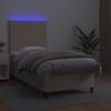 Box Spring Bed with Mattress & LED Cappuccino Brown 80x200cm
