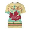 Футболка с 3D-принтом Happy Canada Day для мужчин с канадским флагом, повседневная летняя футболка с круглым вырезом и короткими рукавами, топы, одежда