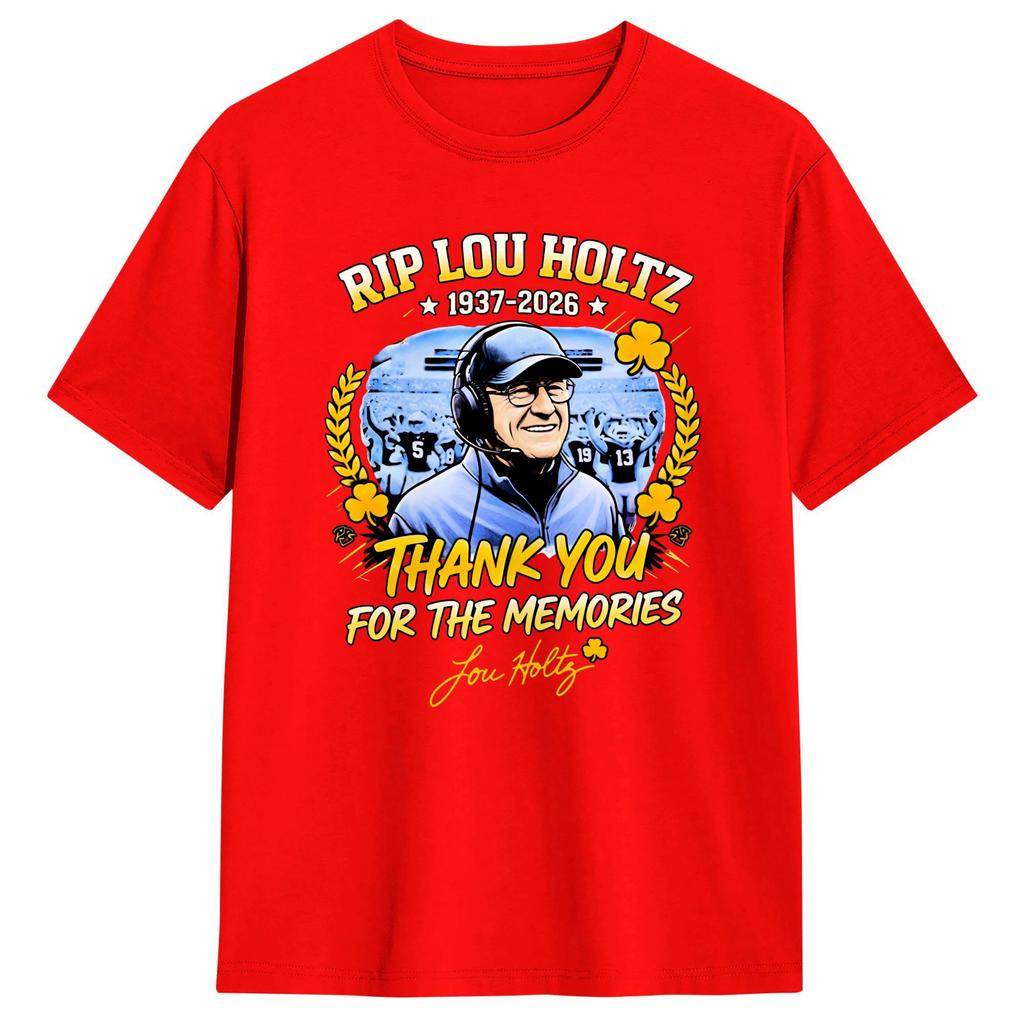 Lou Holtz Thank You For The Memories Cotton T Shirt For Couple Summer Funny T Shirts Leisure Tees Oversize Casual Clothing