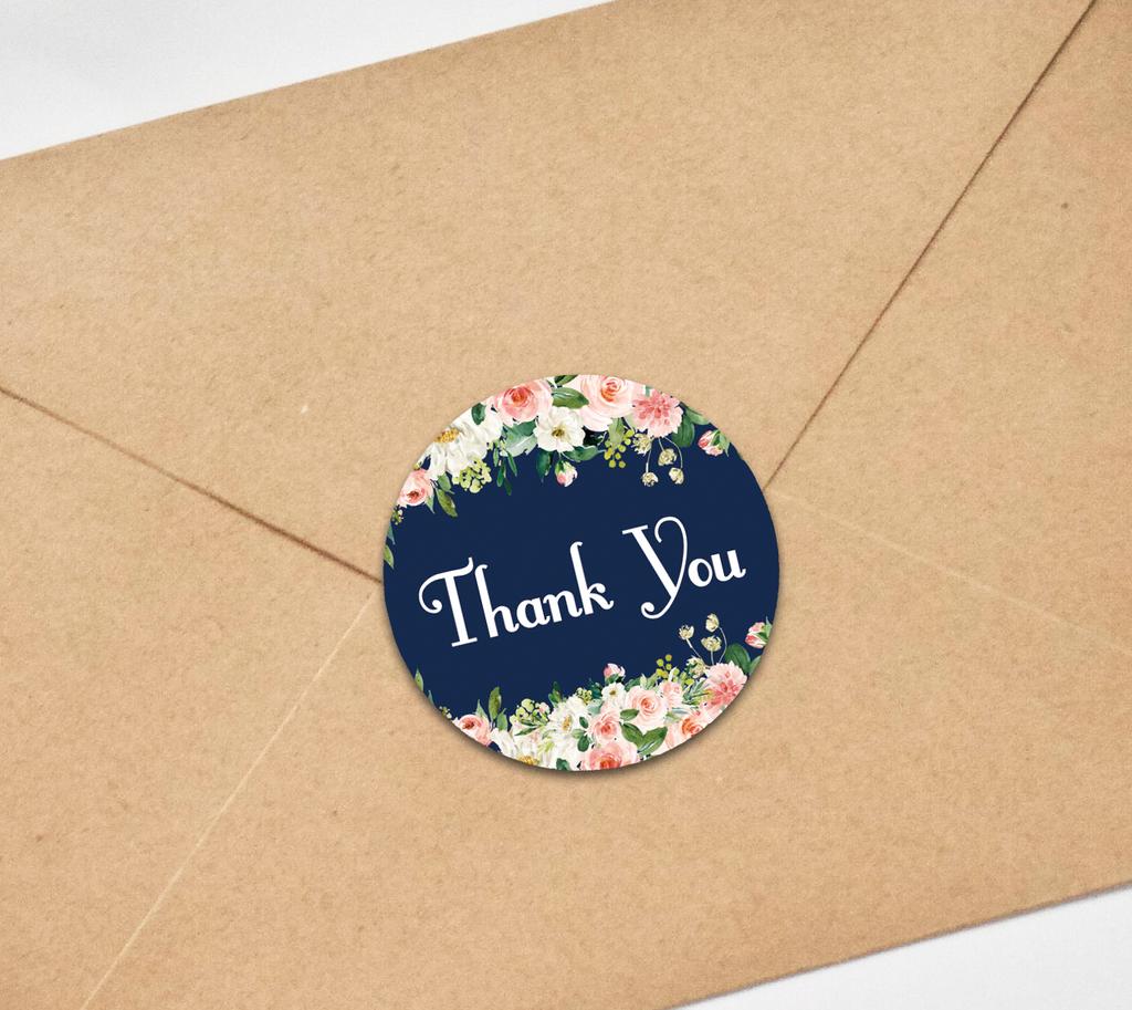 Darling Souvenir DIY Rose Blossom 1.6 Inches Light Pink Round Thank You Stickers DIY Envelope Seals-45