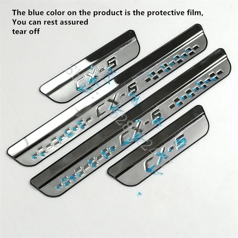 for Mazda CX-5 CX 5 CX5 2017~2024 Door Sill Guard Stainless Scuff Plate Door Sills Pedal Protector Car cover Car Accessories