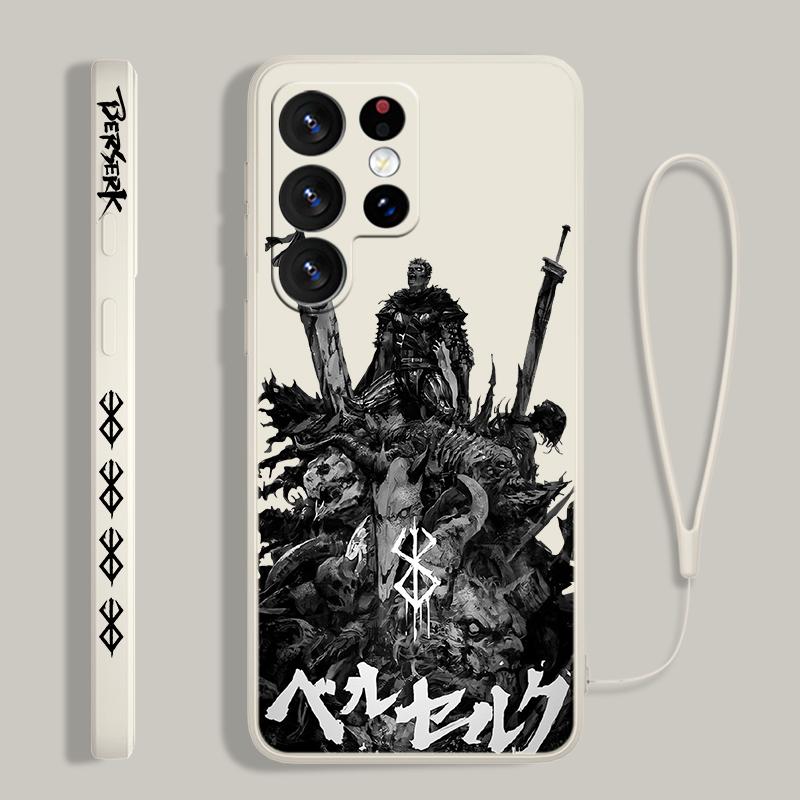 Berserk Comics Cool для Samsung S24 S23 S22 S21 S20 Fe S10 Note 20 10 Ultra Lite Plus Liquid Left Rope Phone Case