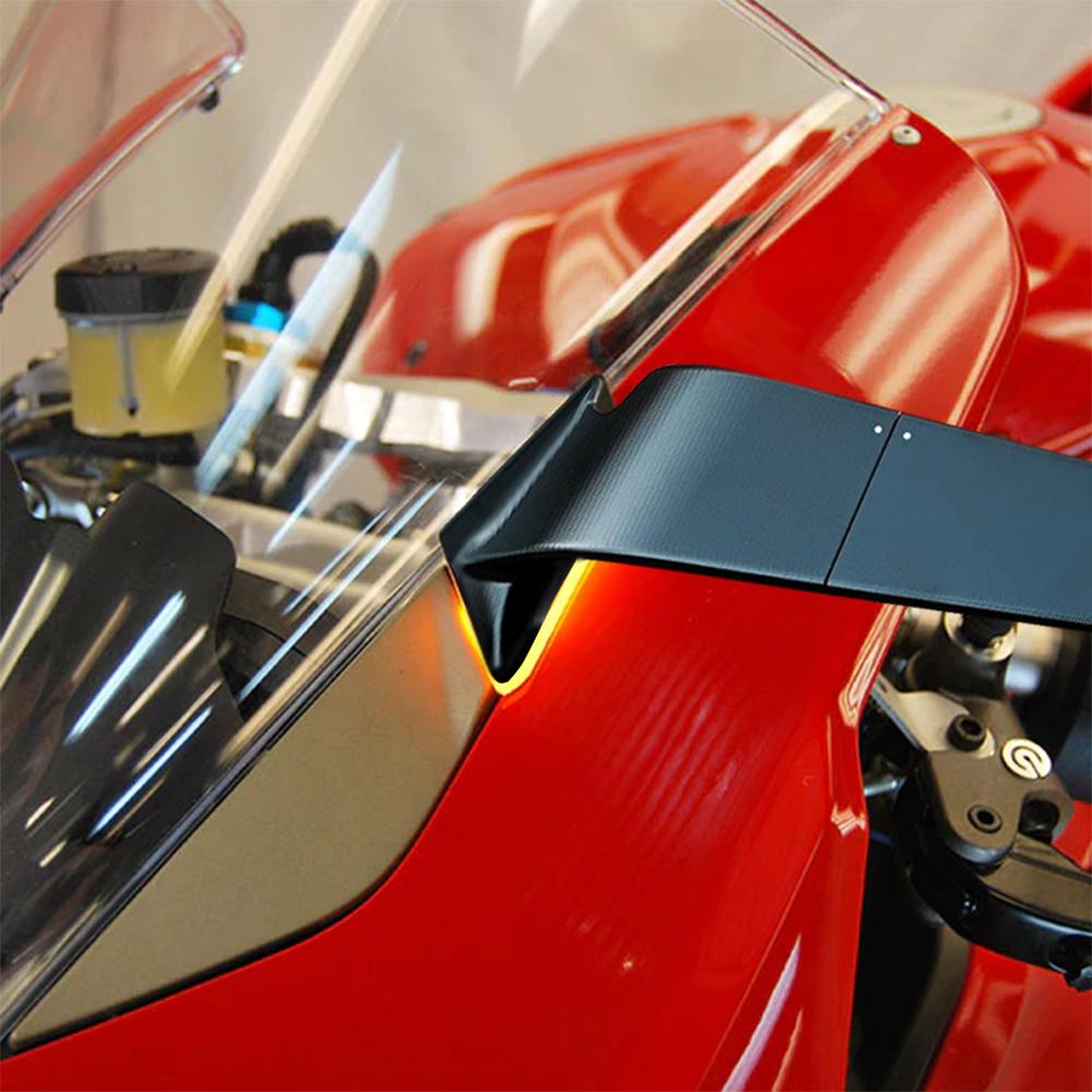 PANIGALE V4 Motorcycle With LED Turn Signal Indicator Rearview Mirror For Ducati Panigale V2 Invisible Adjustable Side Mirrors