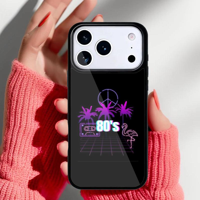 Синтвейв 80-х Ретро Неоновый Чехол для Телефона для iPhone 17 Air 16e 15 14 13 Pro Max Задняя Крышка для 12 11 Pro Coque