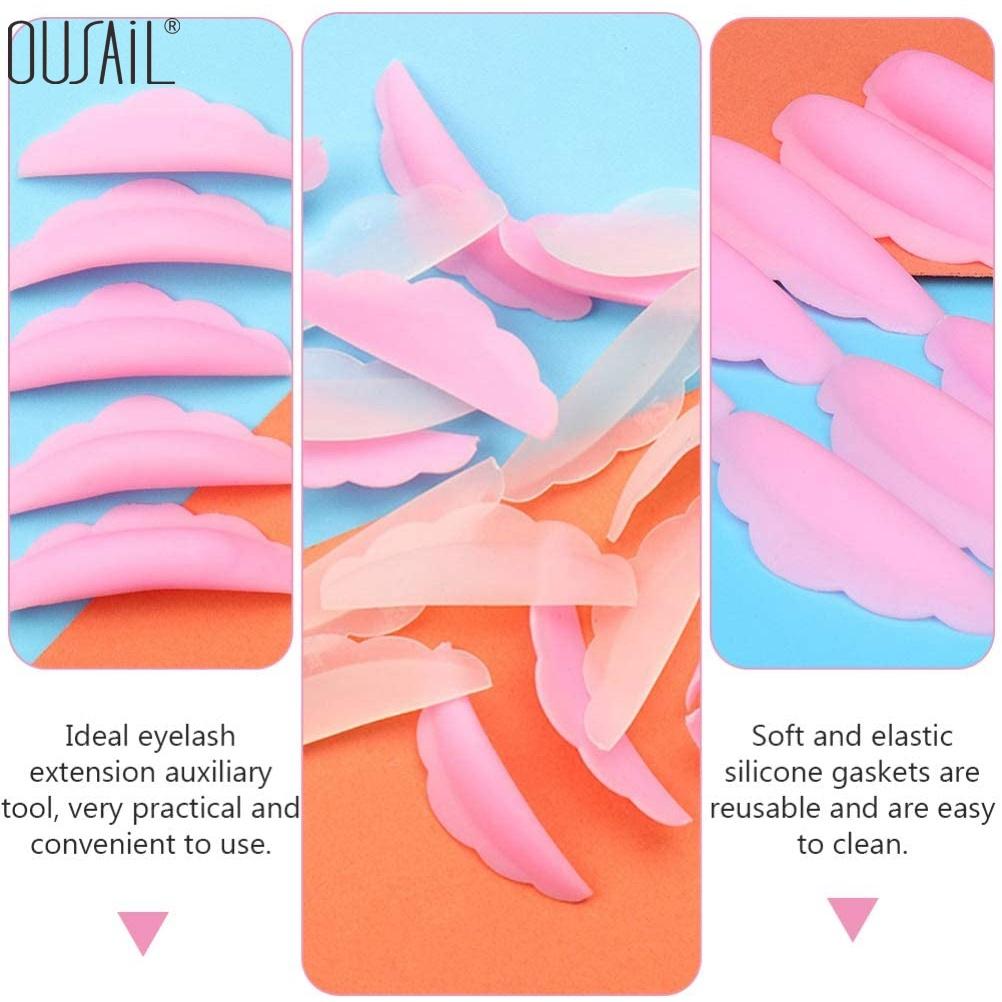 Eyelash Lifting Kit 5 Pairs of Silicone Eyelash Curler Pads Extension Accessories 3D Eyelash Curler Applicator Tool