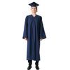 Bachelor Uniform with Hat V Neck Knee Length Long Sleeve Hidden Button Liberal Arts Student Graduation Robe Doctor Master Graduation Party Clothes