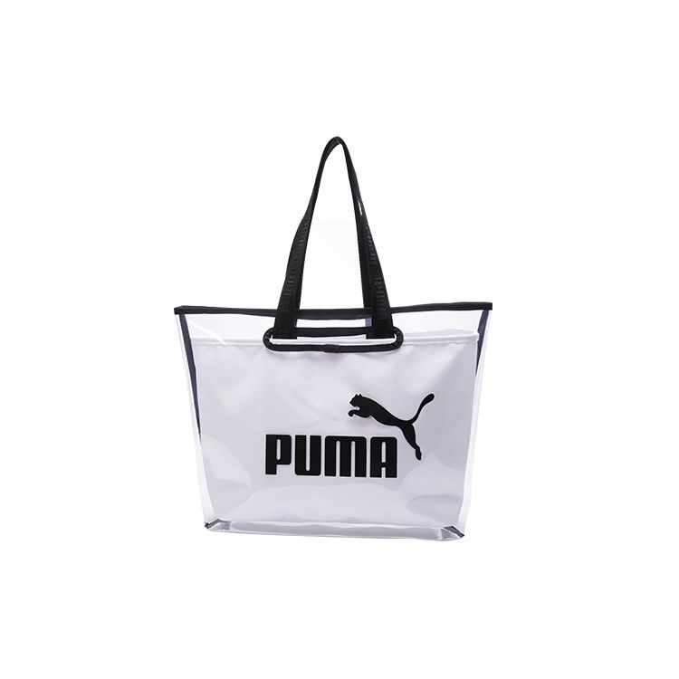 Puma Классический Логотип Прозрачный Модный Съемный Большая Вместимость Полиуретановый Тоут Сумка для Покупок Женская Сумка-тоут Белый 076116-02