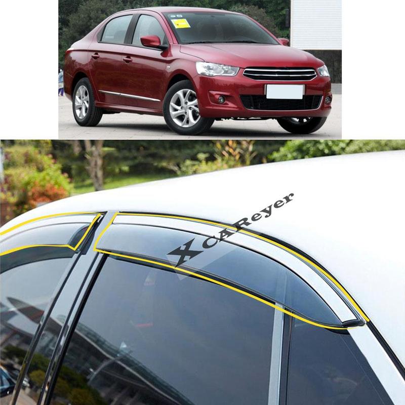 Для Citroen E-elysee 2014 2015 2016 2017 2018 Автомобильная наклейка Пластиковое оконное стекло Ветровик Защита от дождя/солнца Вентиляционные детали