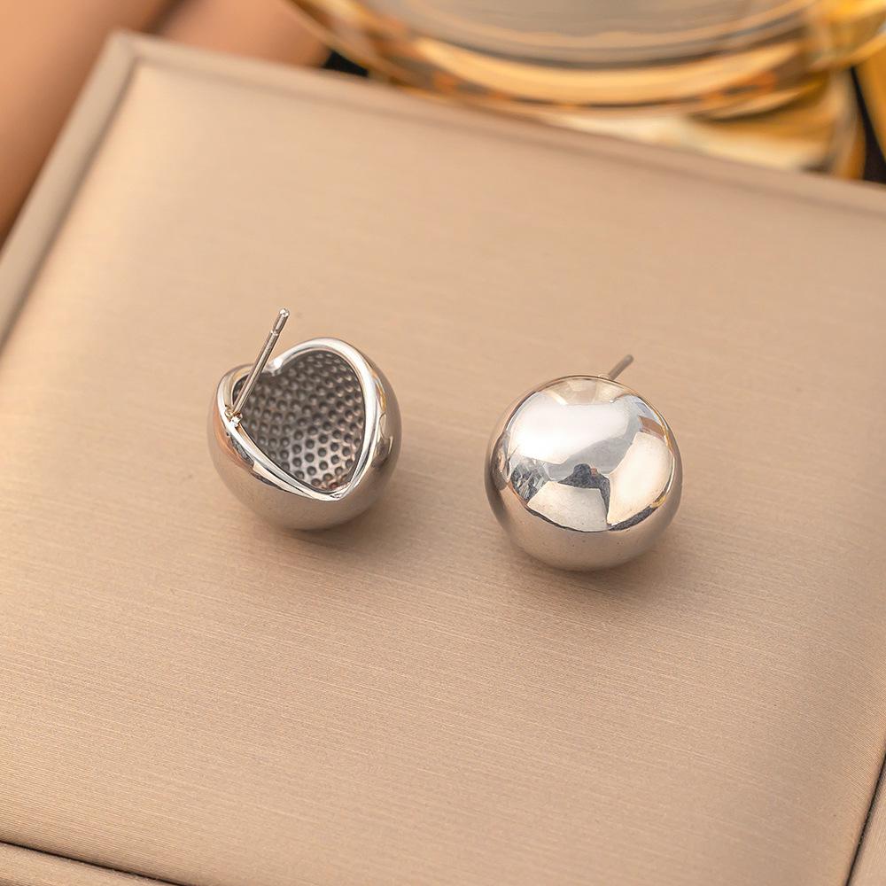 Elegant Retro Stainless Steel Earrings with Exaggerated Design for Women
