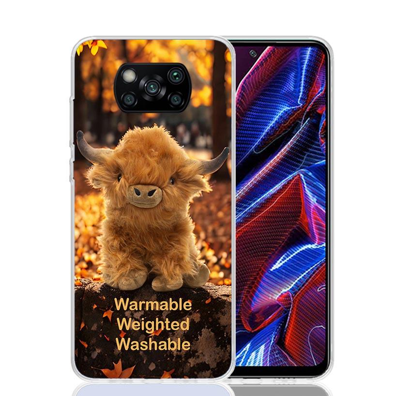 Милый чехол для телефона с шотландской коровой для Xiaomi Poco X7 X6 X5 Pro F7 Ultra Redmi 15C 15 13 13C 12 12C 10 10A 10C 9 9A 9C 9T Cover Poco X
