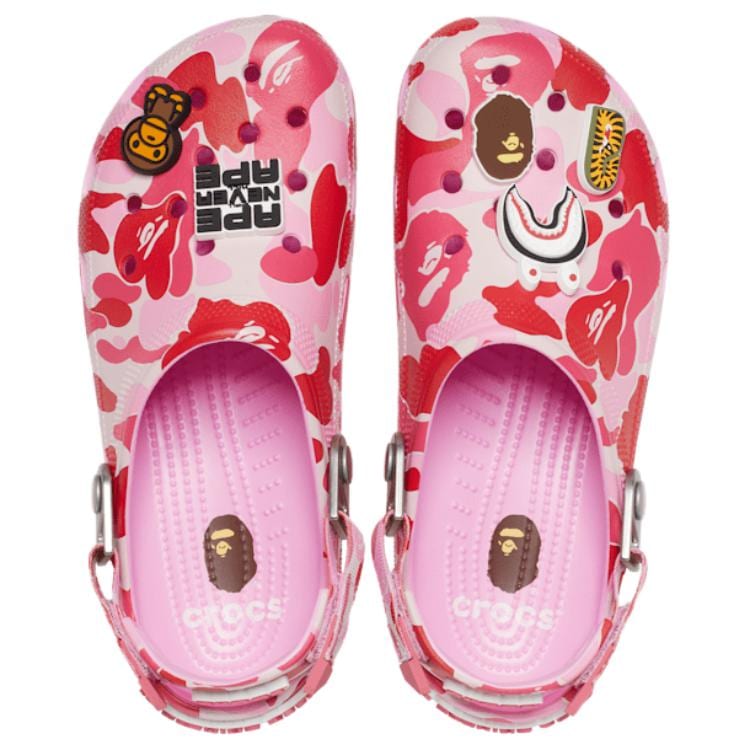 Crocs X A BATHING APE Классические клоги Клоги Унисекс Розовые 209627-6I2