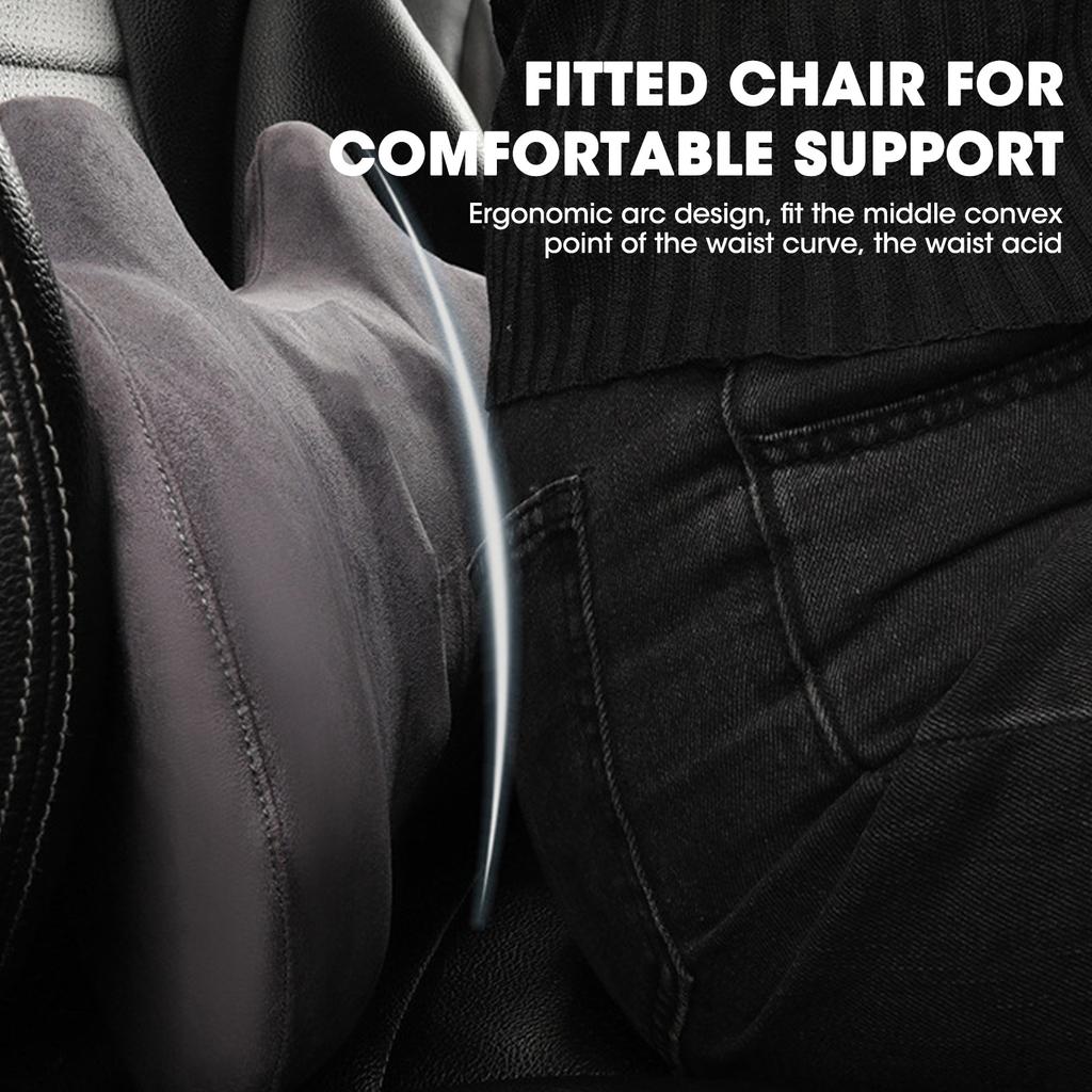 Car Lumbar Support Pad Memory Foam Waist Support Car Seat Cushion Comfortable Waist Longterm Driving Without Fatigue Ready Stock