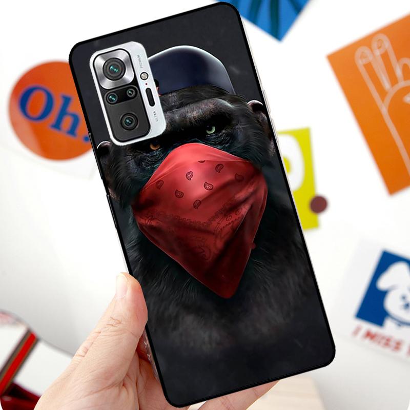 Забавный думающий обезьяна Чехол для наушников Для Xiaomi Redmi Note 12 Pro 11 8 9 10 Pro 9S 10S 11S 12S Redmi 12C 10C 9C 10A Чехол