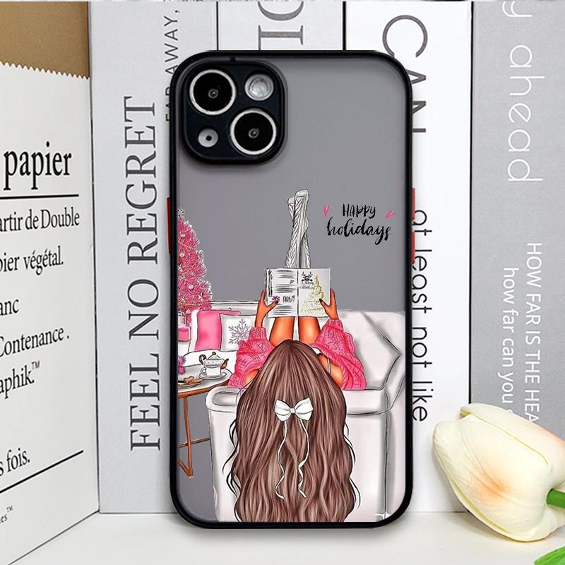 Модный Чехол для Телефона Городская Девушка для iPhone 17 16 Pro Max 16e Mini 15 14 13 12 11 XS MAX X XR 7 8 14 Plus Красивые Женщины Жесткий Чехол