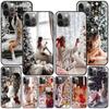 Чехол Merry Christmas Girl для Iphone 14 11 13 Pro Max 12 Mini Xr 7 8 Plus Se 2020 Xs 6 6s, черный мягкий чехол для мобильного телефона