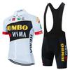 Jumbo-Visma Team Cycling Jersey Set Short Sleeve Mountain Road Bike Apparel Breathable Performance Wear