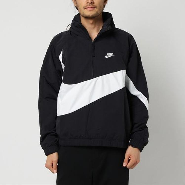 Nike Куртка с полумолнией и большой галочкой Мужские куртки черные AJ1404-010