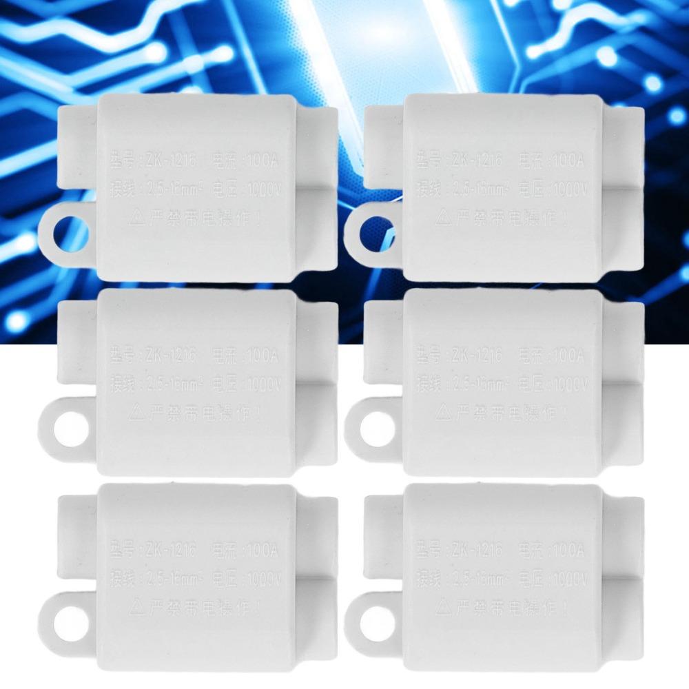 6 Pcs ZK‑1216 Wire Connector No Break 1000V 100A Splitter Connector High Power 2,5-16mm² Electrical Wire Quick Connectors