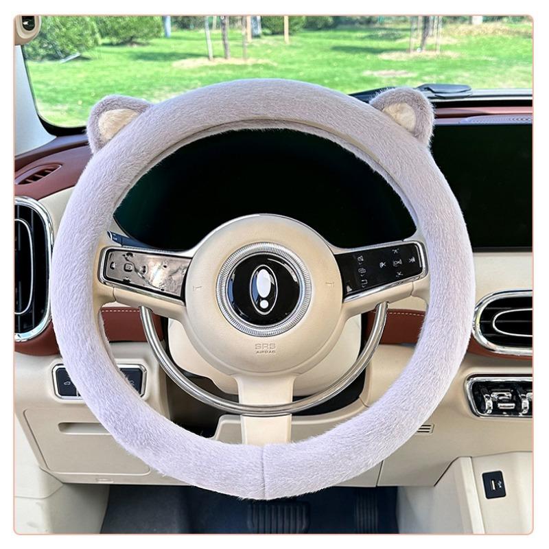 Cute Cat Ear Warm Winter Universal Car Steering Wheel Cover
