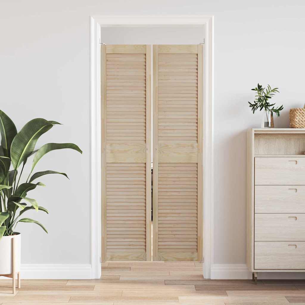 Cabinet Door 2 pcs Natural 170 x 2.1 x 39.5 cm Solid Pine Wood
