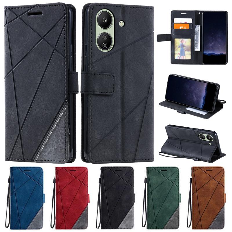 Чехол Redmi 13C на Для Coque Xiaomi Redmi 13C Обложка Роскошный Флип Кошелек Кожаные Чехлы для Funda Xiomi Xiaomi Redmi13C Чехол для Телефона