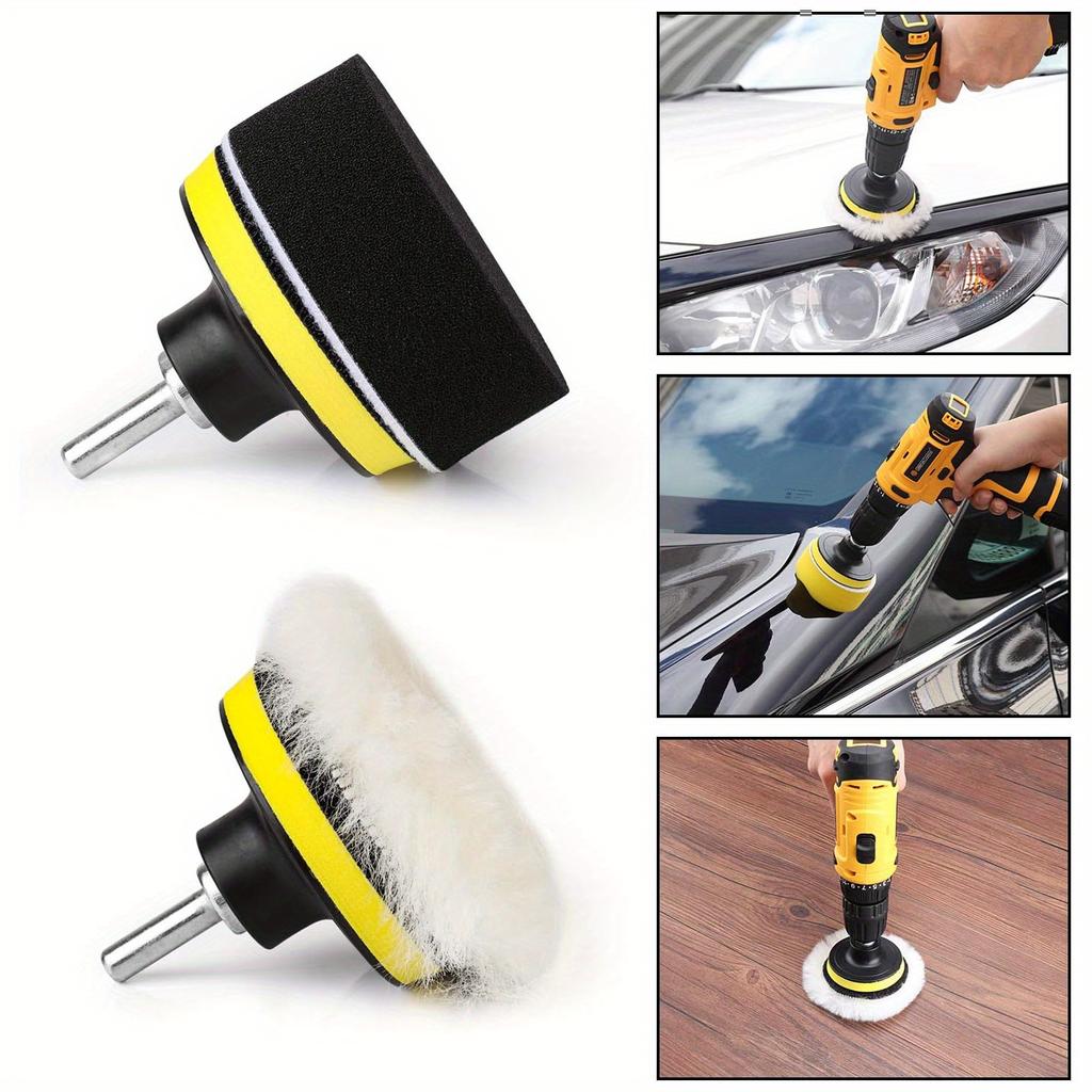 Комплект из 11 шт., 3-дюймовые полировальные круги для автомобиля, губка для полировки, шерстяная полировальная губка для автомобиля, полировка, шлифовка, вощение, герметизация глазурью