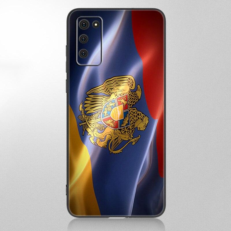 Чехол с армянским флагом Армении для Samsung Galaxy A12 A02S A22 A32 A52 A72 A71 A51 A41 A31 A21 A11 A50 A70 A10S A20S, черный чехол