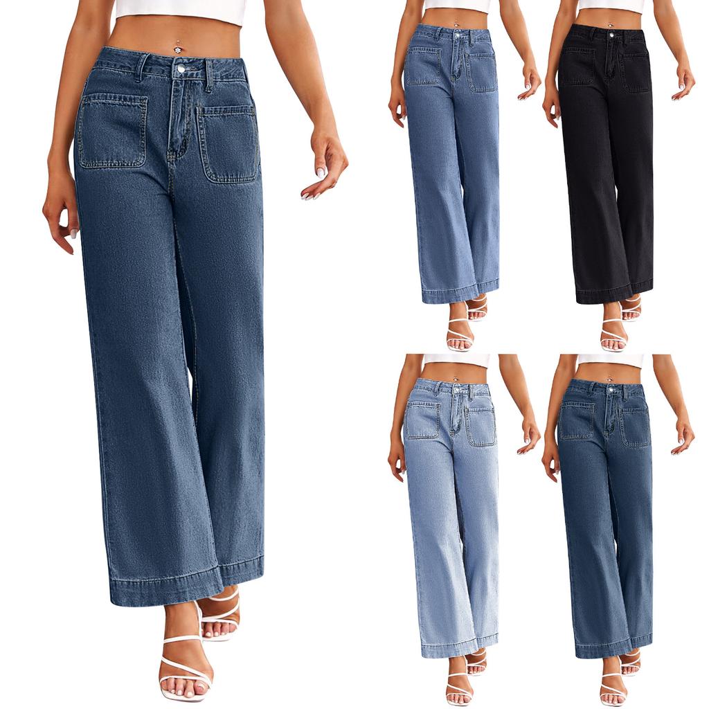 Женские однотонные повседневные модные джинсы с карманами