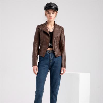 12 цветов S-4XL, новая осенне-весенняя женская короткая куртка из искусственной кожи, тонкая модная верхняя одежда в стиле панк, мотоциклетная кожаная куртка, повседневное пальто