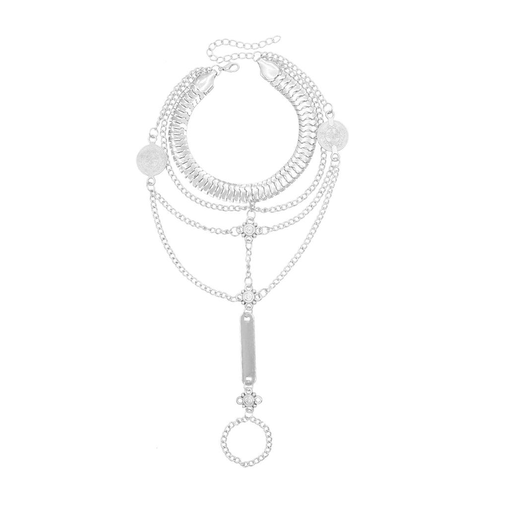 Богемный Винтажный Полый Цветочный Браслет на Палец для Женщин Фестивальный Турецкий Рабский Браслет Пляжный Цыганский Племенной Браслет Сексуальные Украшения