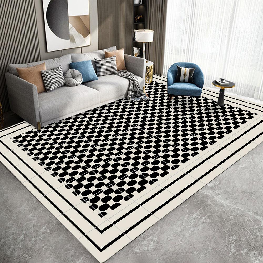 Nordic Living Room Striped Rug Light Luxury Sofa Floor Mat Full Shop Home Room Bedroom Doormat Floormat Bed Carpet Home Decor