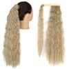 XINRAN Corn Wavy Long Ponytail Synthetic for Women Hairpiece Wrap On Clip Hair Extensions Black Brown Pony Tail Blonde Hair