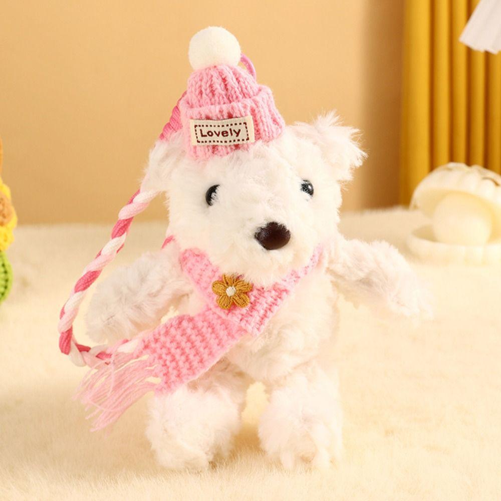 PP Cotton Stuffed Bear Pendant Scarf Bag Decoration Bib Bear Plush Key Chain  Children