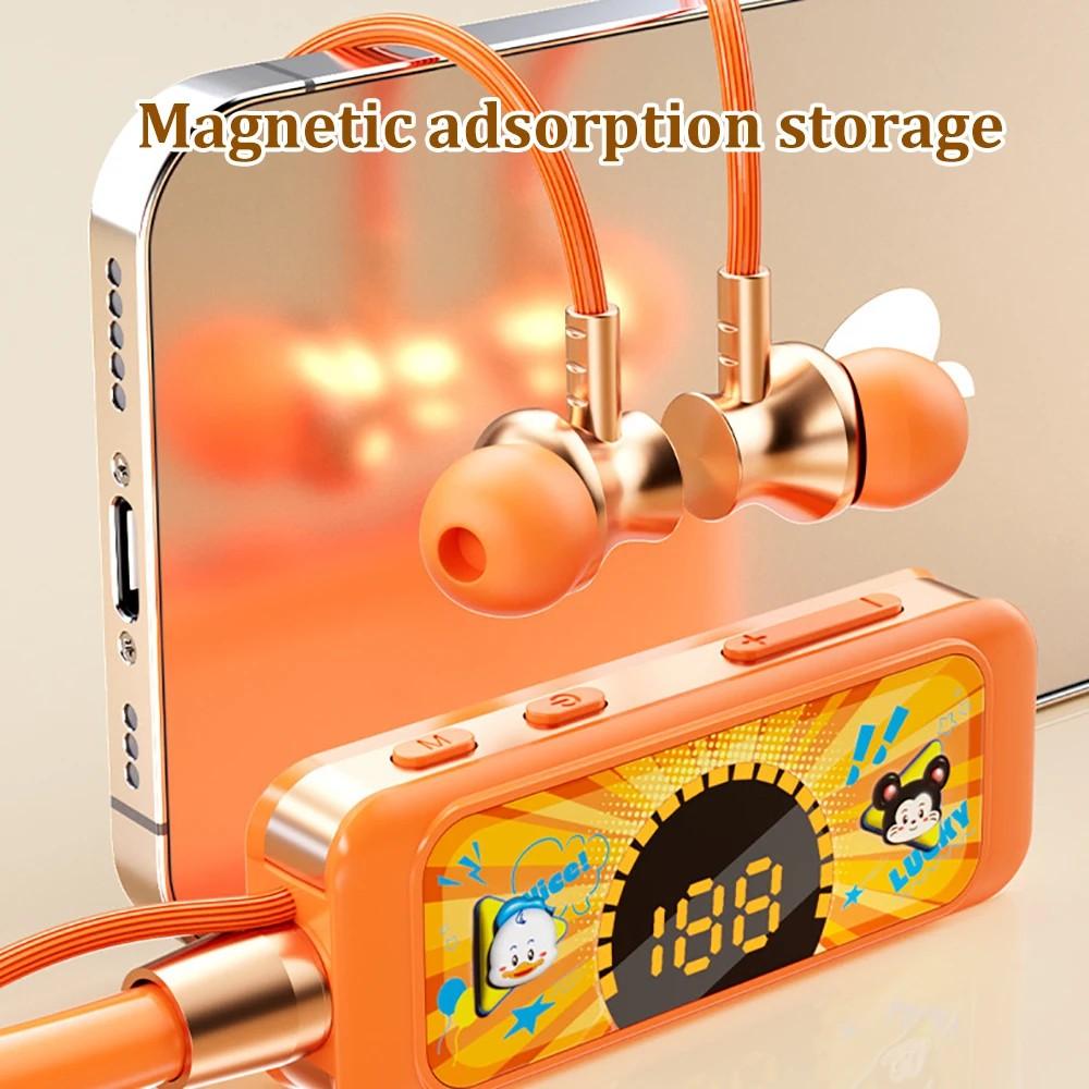 Bluetooth 5.4 Headphones Neckband Earphones Bluetooth Headsets Noise Reduction Earbuds Voice Assistant Ears Back Support TF Play