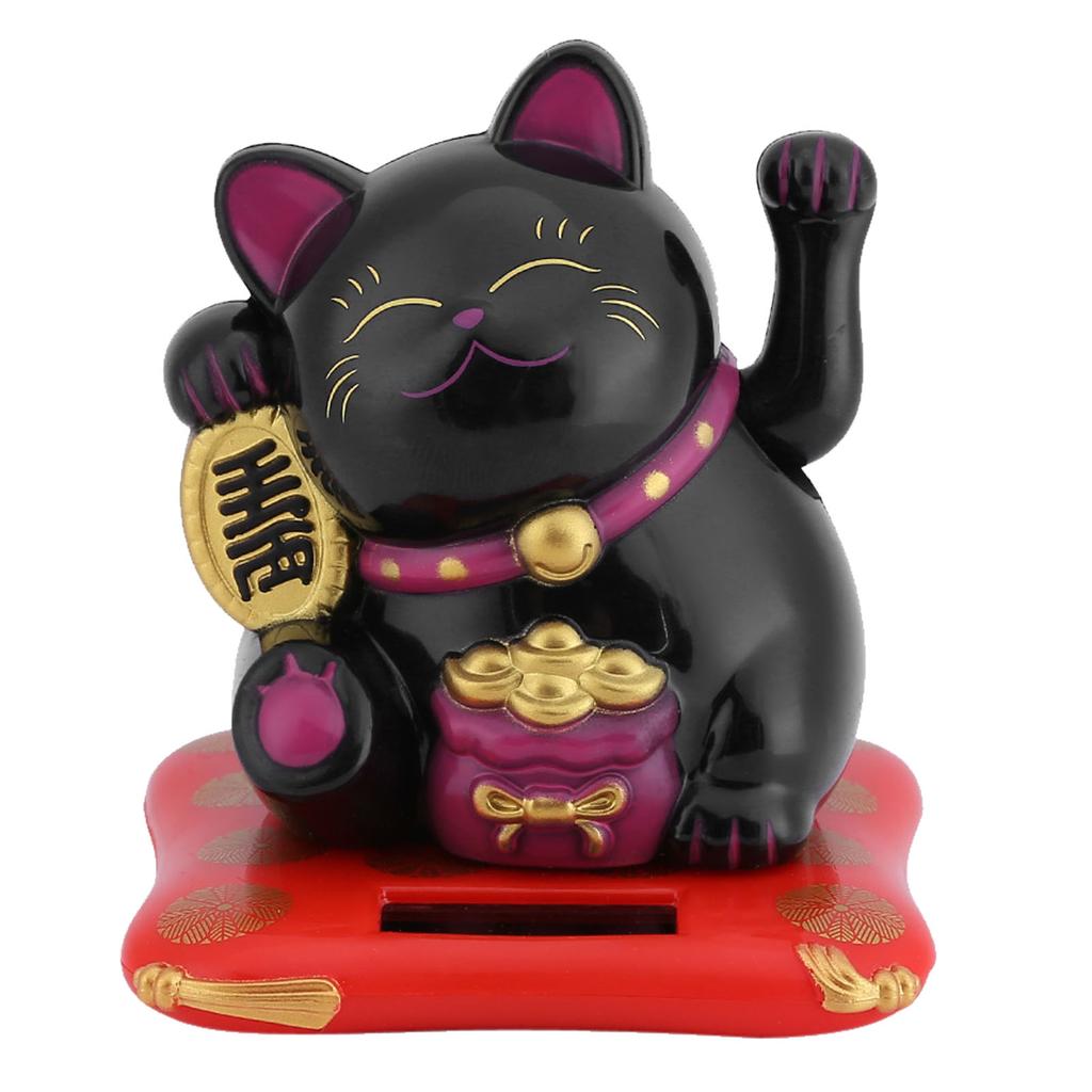 Solar Powered Wealth Attraction Cat Cute Wealthy Car Ornament, Creative Opening, Waving Cat Ornament Doll Machine, Eight Directions To Wealth